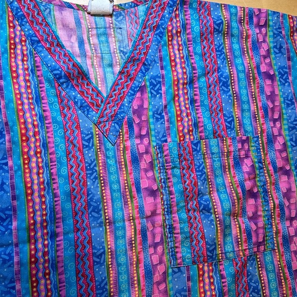 S.C.R.U.B.S. Blue & Purple Patterned Scrub Top - Picture 2 of 5
